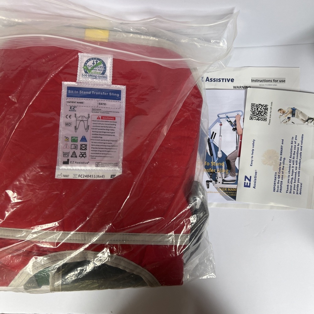 EZ Assistive Sit to Stand Sz Med Assist Patient Transfer Lift Sling w Pad UNUSED